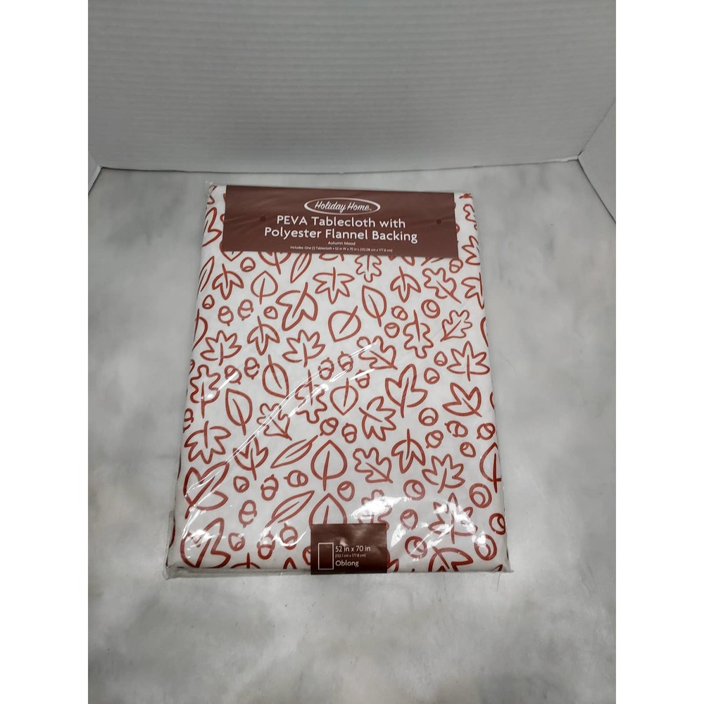 PEVA Fall Holiday  Thanksgiving Table Cloth Flannel Backing